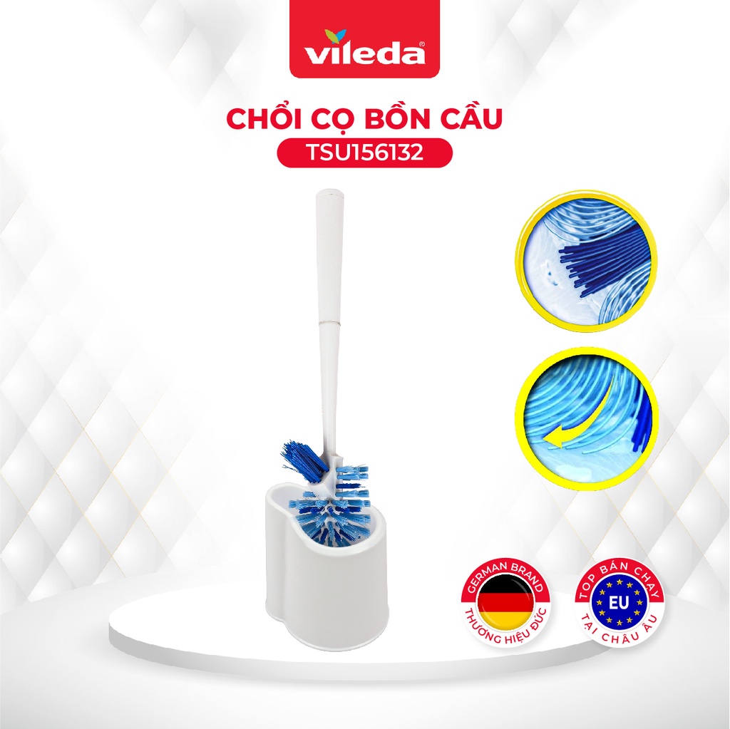 Mô tả Chổi cọ bồn cầu, toilet VILEDA Power Brush gồm khay đựng để pha nước tẩy rửa - 1