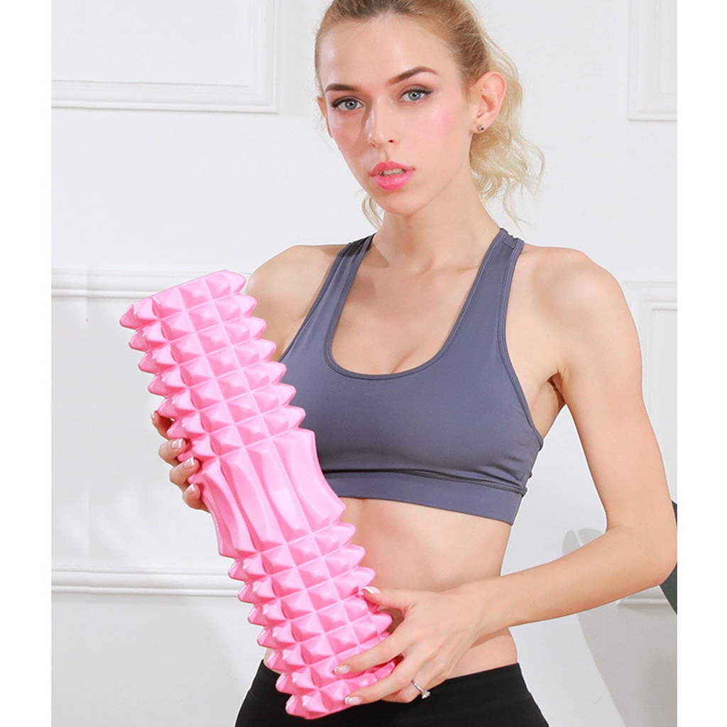 Mô tả [Màu Hồng] Foam Roller Massage - Con Lăn Yoga Matxa Tập Gym Tập Thể Thao Giãn Cơ Ống Trụ Lăn Xốp Có Gai Hãng Amalife - 3