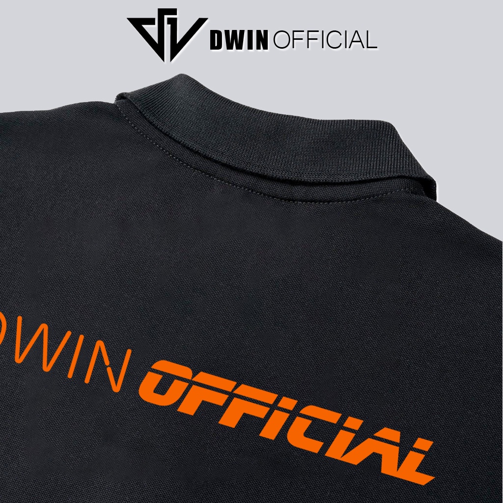 Mô tả Áo polo nam nữ in brand Dwin tee cổ bẻ basic form rộng phông tay lỡ unisex oversize - 4