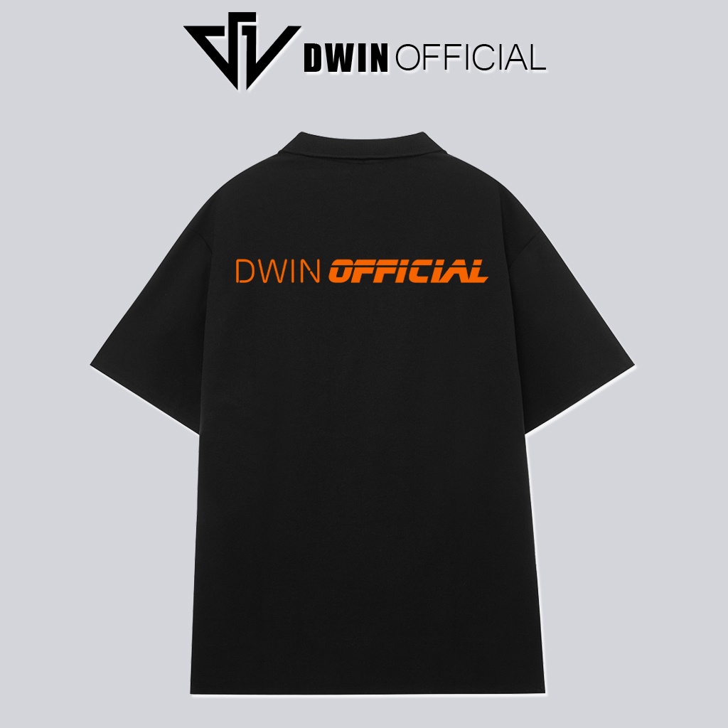 Mô tả Áo polo nam nữ in brand Dwin tee cổ bẻ basic form rộng phông tay lỡ unisex oversize - 7
