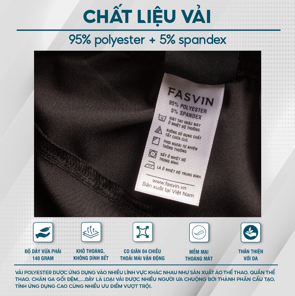 Mô tả Quần Jogger Nam 01 lớp FASVIN Chất Vải Gió Cao Cấp, Thể Thao Khoẻ Khoắn, Cạp Chun Vận Động Thoải Mái DC20424.HN - 2