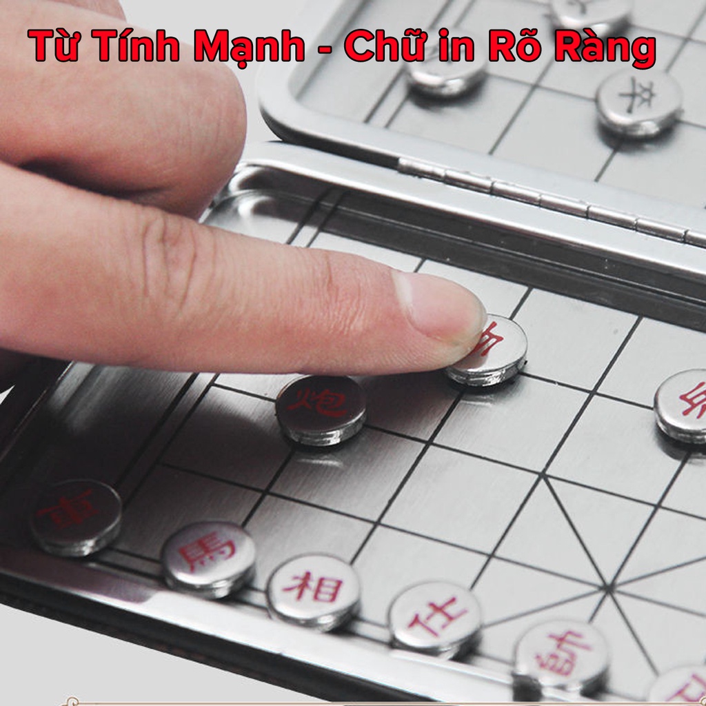 Mô tả Bộ Cờ Tướng Gắn Nam Châm Mini Nhỏ Gọn Siêu Bền Bọc Da Thép Không Gỉ, Cờ Tướng Nam Châm Bỏ Túi Chính Hãng Amalife - 3