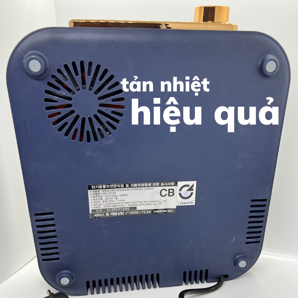 Mô tả Bếp hồng ngoại Daewoo 2200w mặt ceramic chịu nhiệt, chịu lực bền bỉ, tiện dụng, tiết kiệm diện tích DWI-2238MW DWI-2215B - 4
