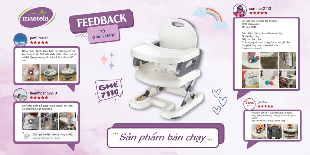 Mô tả Ghế Ngồi Ăn Dặm Cho Bé Nâng Hạ Độ Cao Mastela 7110 - 7112 - Hàng Chính Hãng - Bảo Hành 12 Tháng - 6
