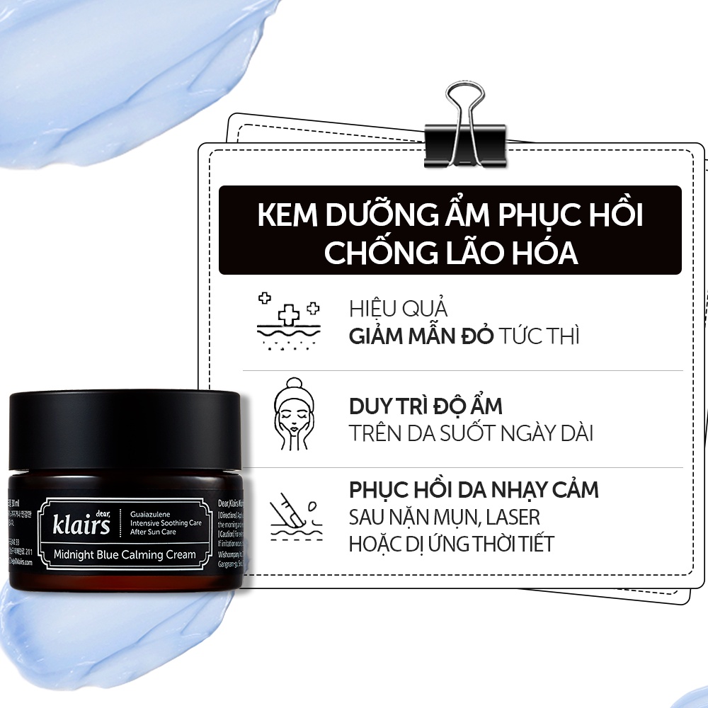 Mô tả Kem dưỡng da Dear Klairs Midnight Blue Calming Cream 30g - 1