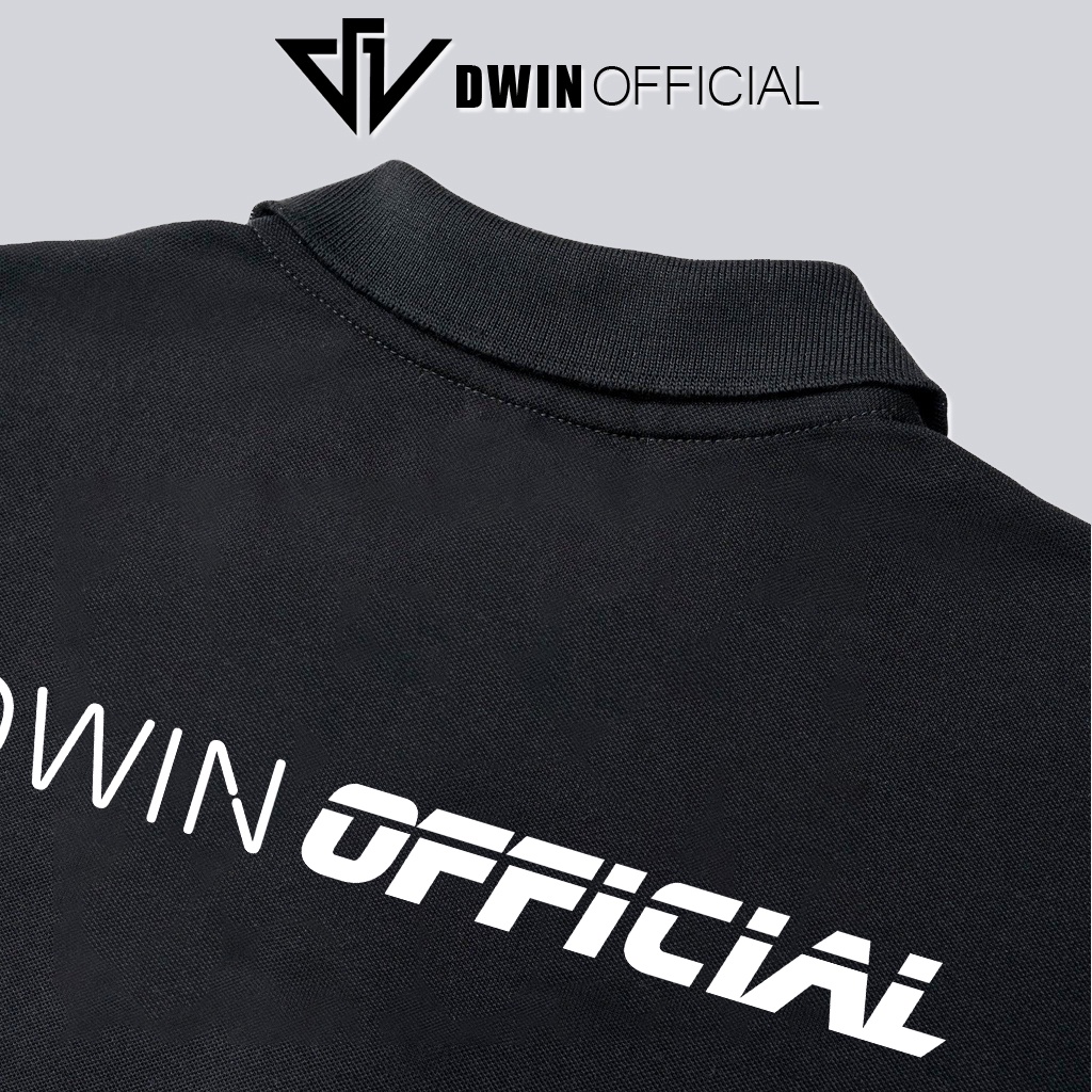 Mô tả Áo polo nam nữ in brand Dwin tee cổ bẻ basic form rộng phông tay lỡ unisex oversize - 8