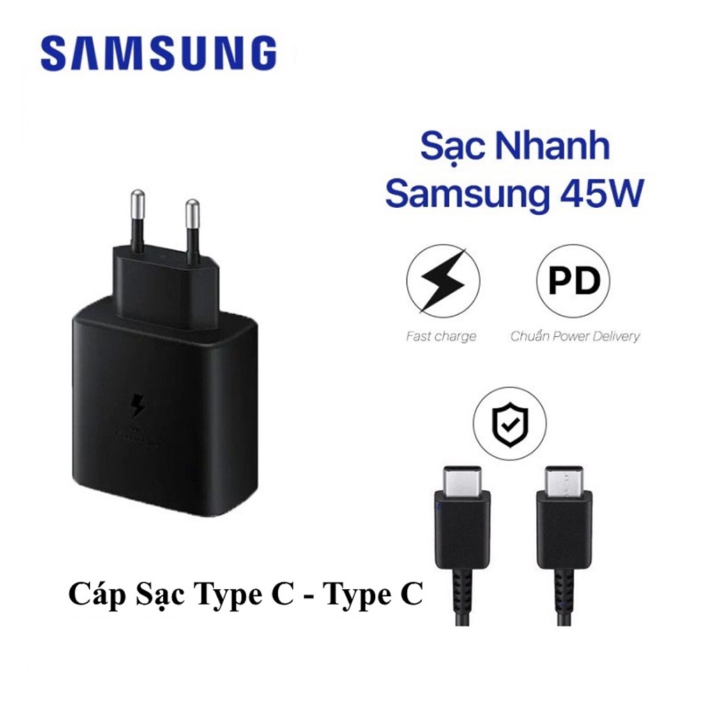 Mô tả Cục sạc nhanh SAMSUNG 45w kèm dây sạc Samsung type C DYDX bảo hành 6 tháng - 2