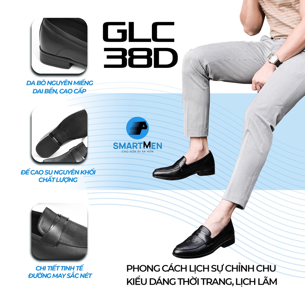 Mô tả Giày lười Tăng chiều cao Da bò SMARTMEN GLC-38 Đen - 2