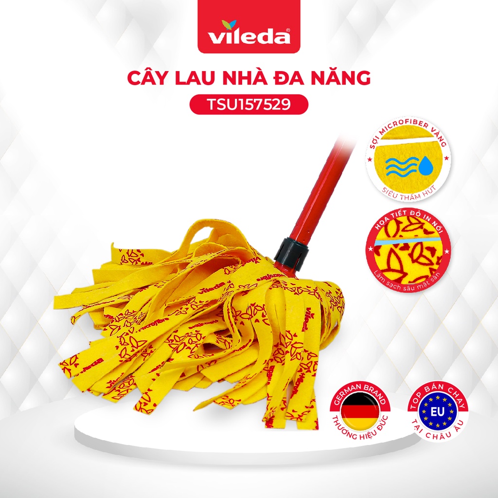 Mô tả Cây lau nhà VILEDA Supermocio Soft vải sợi siêu nhỏ, siêu thấm dùng cho sàn gỗ - chính hãng Vileda - 1