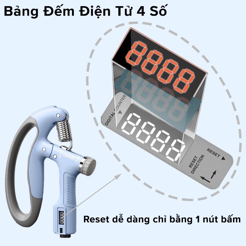 Mô tả Màu Xanh Dương - Kìm Bóp Tay Pro Đếm Số Điện Tử Dụng Cụ Tập Gym Cơ Bắp Cổ Tay Tại Nhà Chỉnh Lực 10-100kg Hãng Amalife - 5