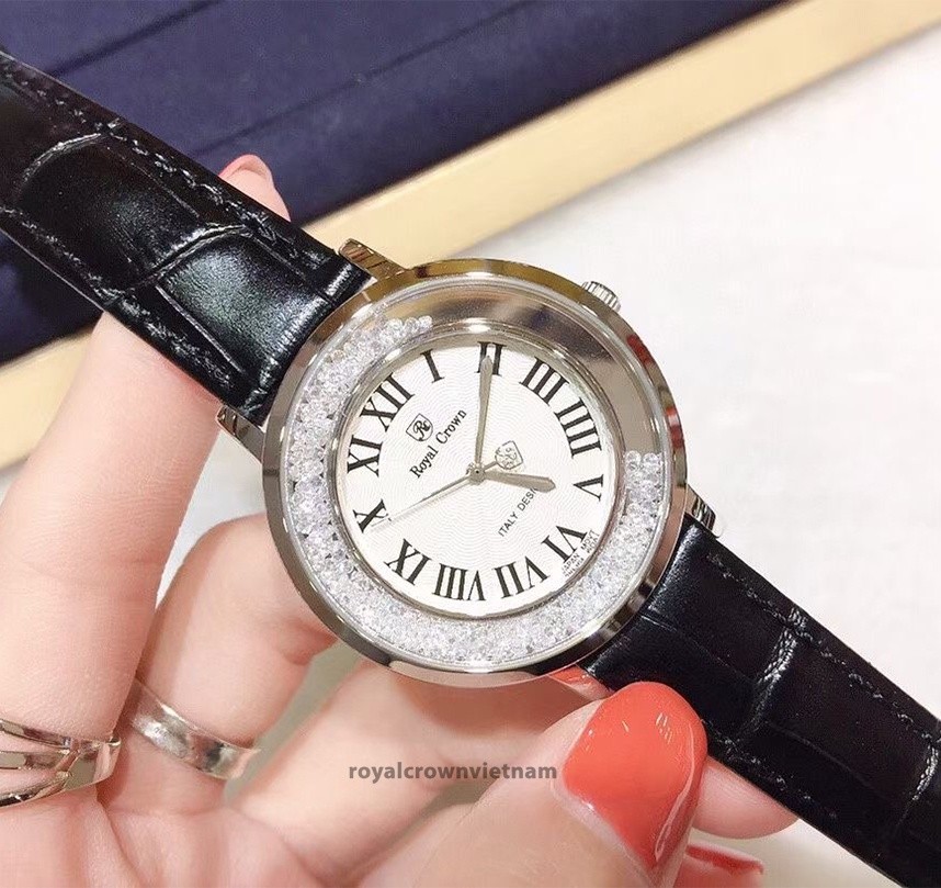 Đồng hồ nữ Royal Crown 2611 dây da đính đá