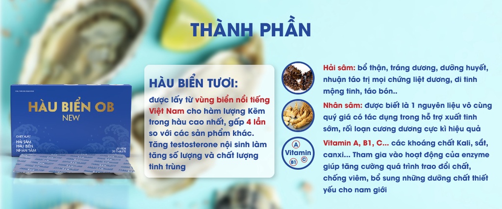 Mô tả 2HOBN -Bộ 2 Hộp Hàu OB New Tăng Cường Sinh Lý Nam Giới, Chiết Xuất Oyster(Hộp 20v) - Grow Green AZ - 3