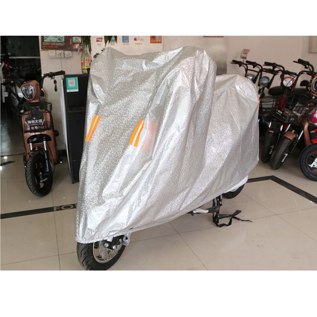 Mô tả Bạt Phủ Xe Máy – Bạt Trùm Xe Máy Loại Dày Xịn Có Phản Quang Cảnh Báo Size To Vừa Được Xe SH Phân Khối Lớn Hãng Amalife - 7