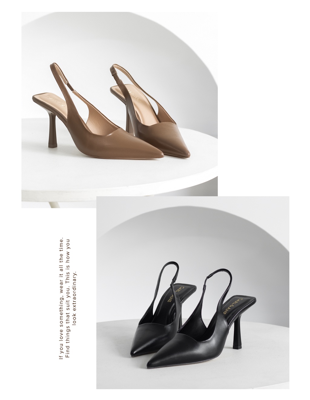 Mô tả Erosska - Giày cao gót dáng Slingback mũi nhọn màu trắng cao 9cm - EH041 - 4
