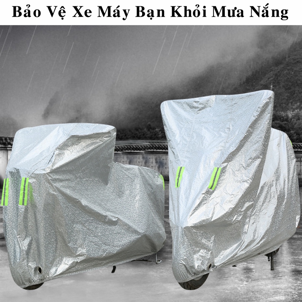 Mô tả Bạt Phủ Xe Máy – Bạt Trùm Xe Máy Loại Dày Xịn Có Phản Quang Cảnh Báo Size To Vừa Được Xe SH Phân Khối Lớn Hãng Amalife - 8