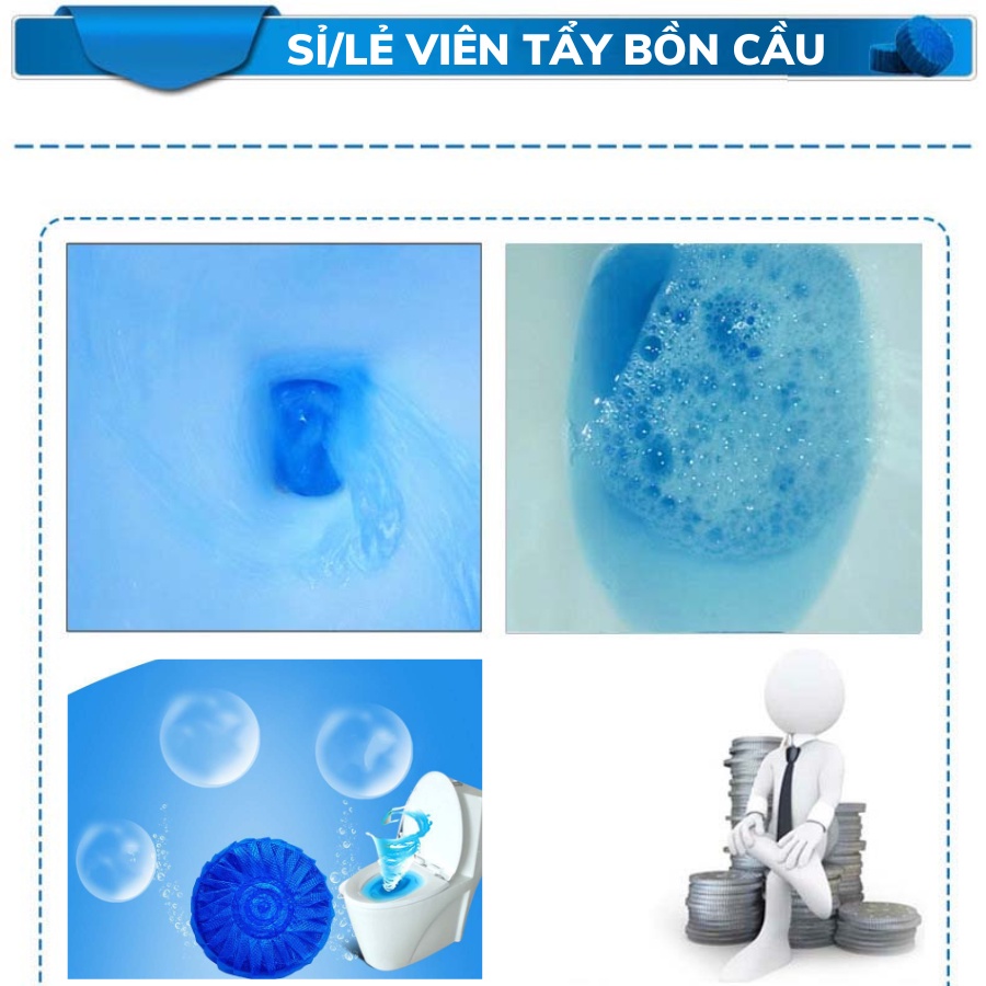 Mô tả Combo 5 bịch 50 viên Tẩy Bồn Cầu Huy Tưởng Khử Mùi, Ngăn Khuẩn, Sạch Sáng khối lương 300gg - 6