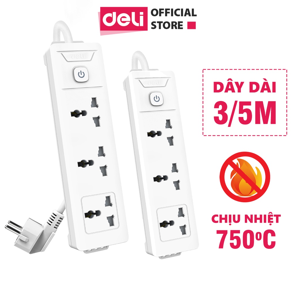 Ổ điện 3 chân đa năng DELI