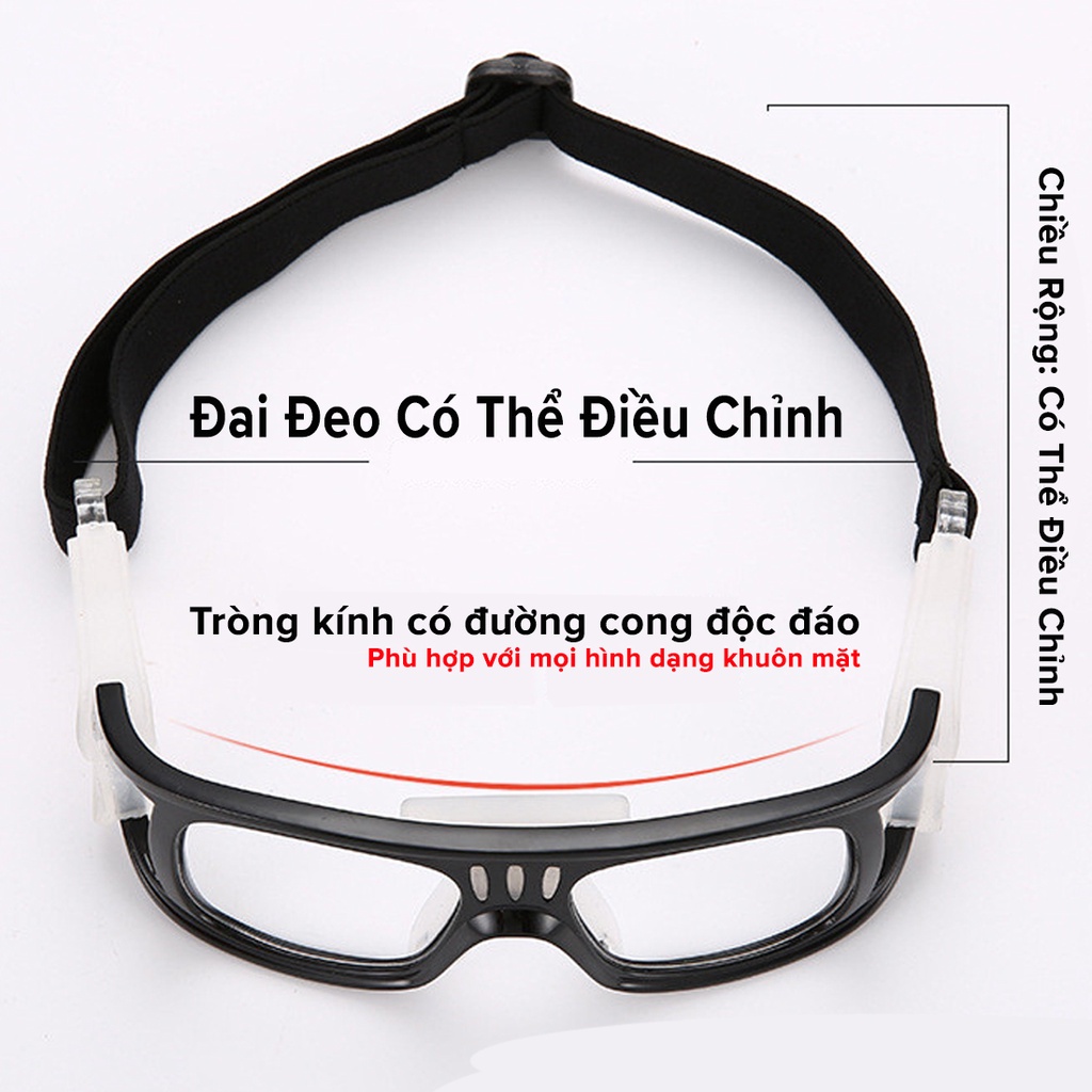 Mô tả Kính Bảo Vệ Mắt Chơi Thể Thao, Bóng Rổ, Bóng Đá Chống Sương Mù, Mồ Hôi - Có Thể Thay Tròng Mắt Kính Cận Hãng Amalife - 4