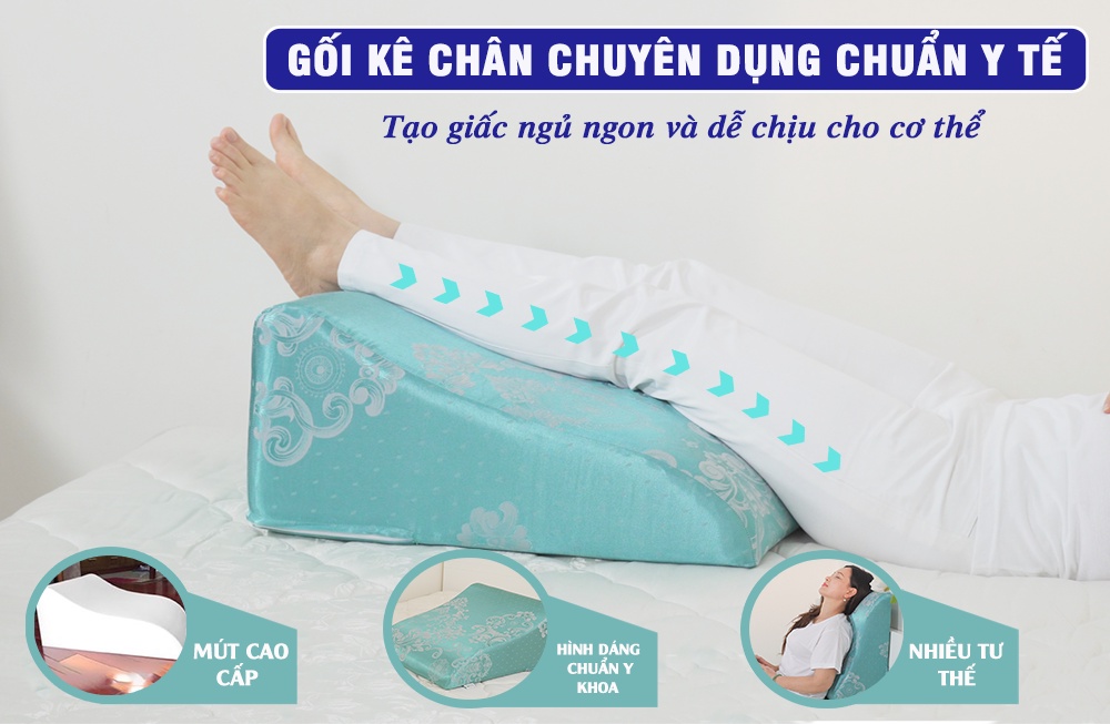 Gối kê chân giãn tĩnh mạch YOROKOBI cao 28cm
