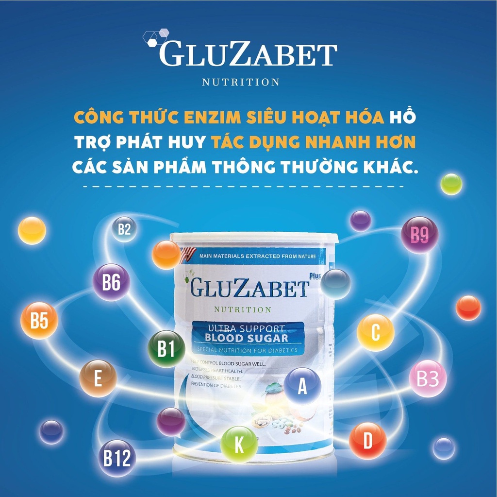 Mô tả COMBO 2 LON 800G TIẾT KIỆM  - Gluzabet Chuyên Dùng Cho Người Tiểu Đường, Ổn Định Đường Huyết, Ngăn Ngừa Biến Chứng - 3
