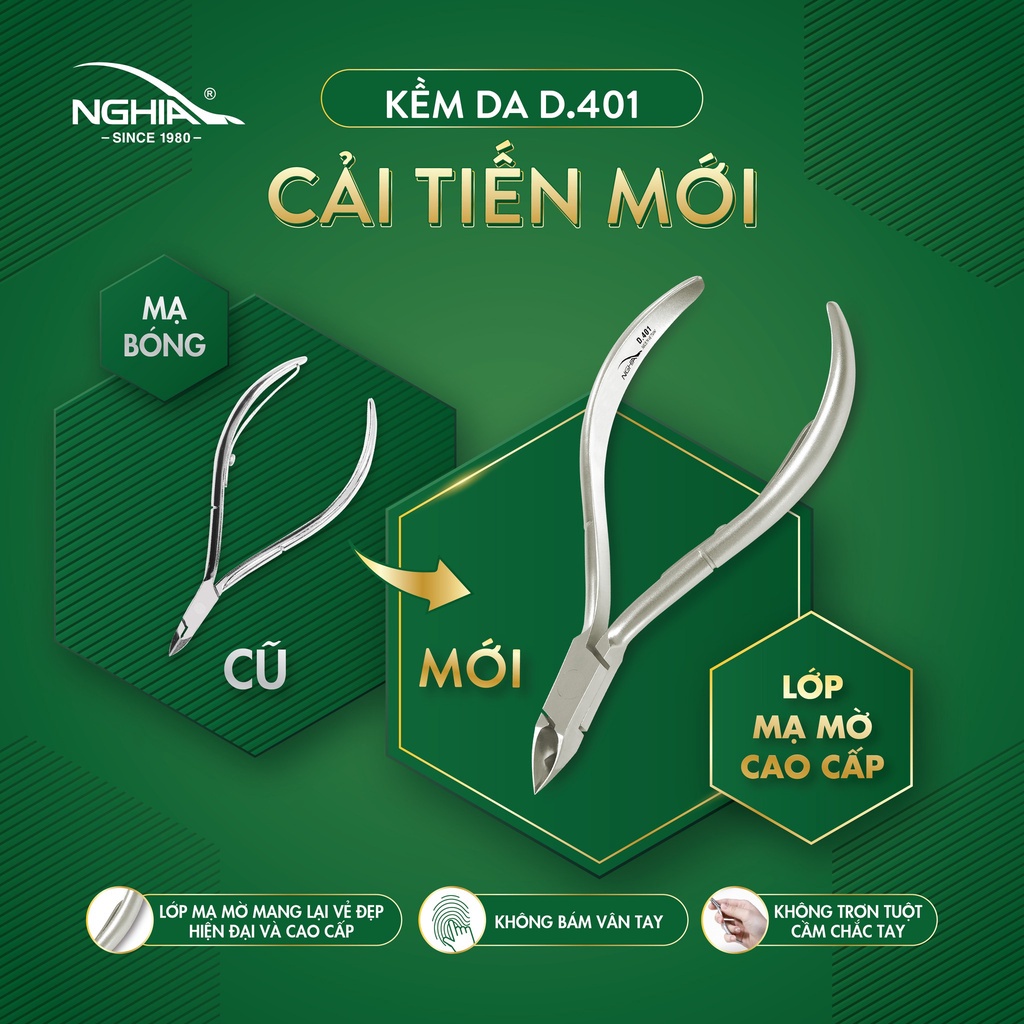 Mô tả Kềm Cắt Da Thép Chuyên Dụng KỀM NGHĨA D.401 (Mạ Mờ Không Bám Vân Tay) - 1