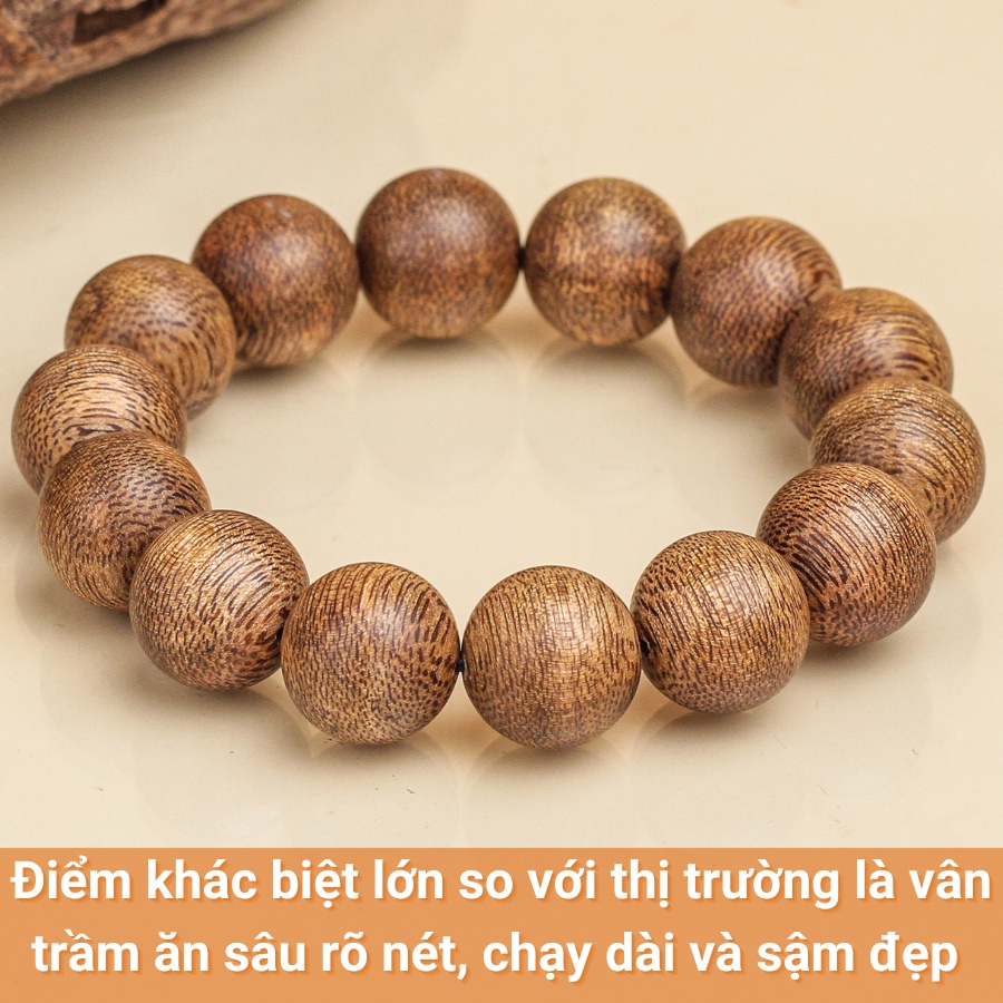 Mô tả Vòng tay trầm hương tròn đơn tốc Việt Nam THIÊN MỘC HƯƠNG thành công, giàu sang, thuận lợi - 2