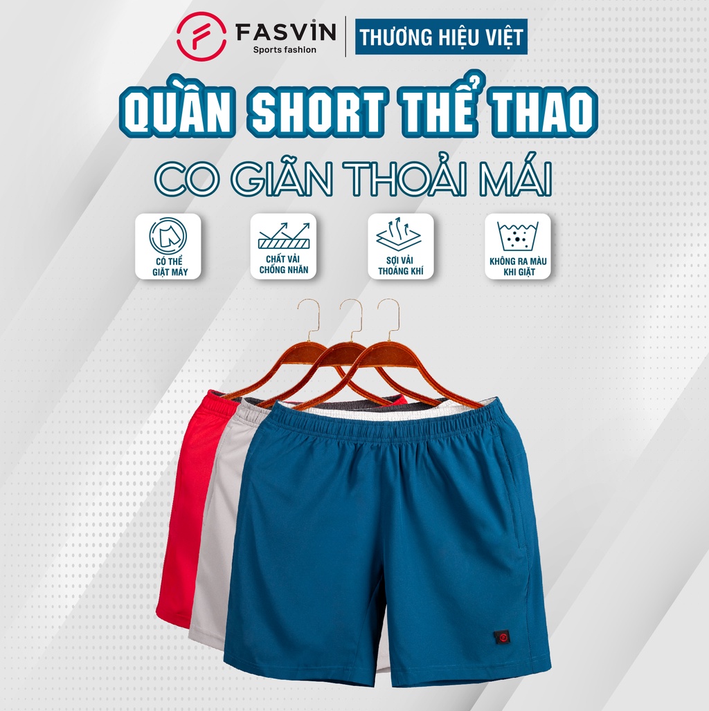 Mô tả Quần đùi nam chạy bộ Fasvin R21451.HN vải Dù Gió co giãn nhẹ mát - 1