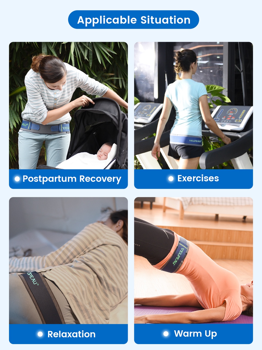 Mô tả VELPEAU Sacroiliac Belt Đai Si Hỗ Trợ Lưng Dưới Si Khớp Xương Chậu Hông Và Đau Thần Kinh Tọa Đai Trochanter Hỗ Trợ Bà Bầu Khi Mang Thai- Có Thể Điều Chỉnh Chống Trơn Trượt & Chống Vón - 10