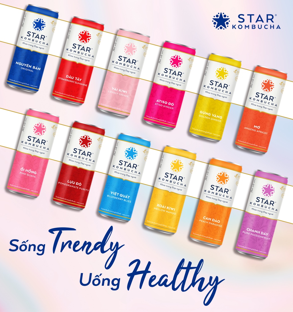 Mô tả Combo 3 thùng 12 lon trà lên men STAR KOMBUCHA mix vị (250ml/lon) - 1
