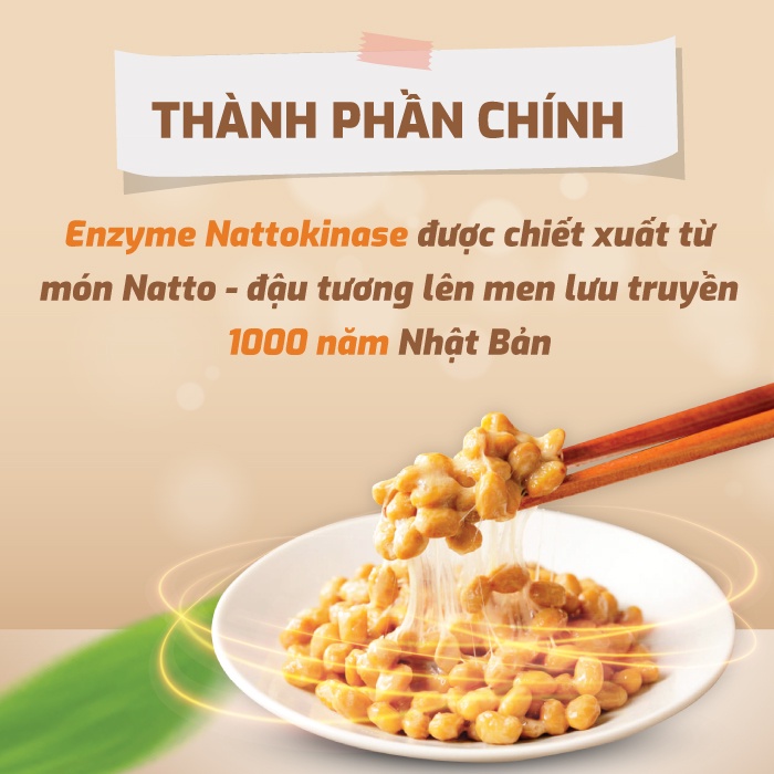Mô tả Hạ huyết áp NATTOKINASE Jintan Nhật Bản, Lẻ 7, 10, 15 gói (không có hộp) - 1