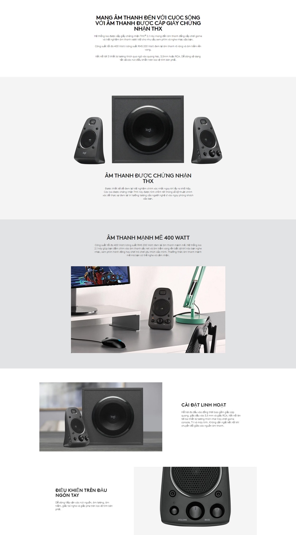 Loa Vi Tính Logitech Z625 THX 2.1 SUBWOOFER Âm thanh 2.1, công suất ...