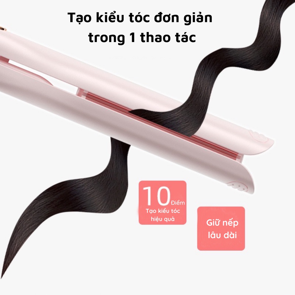 Mô tả Máy Uốn Tóc Xoăn Gợn Sóng Nước NANOMAX D25 4 Mức Điều Chỉnh Nhiệt Làm Nóng 30 Giây Ion Âm Giữ Nếp Lâu - 11