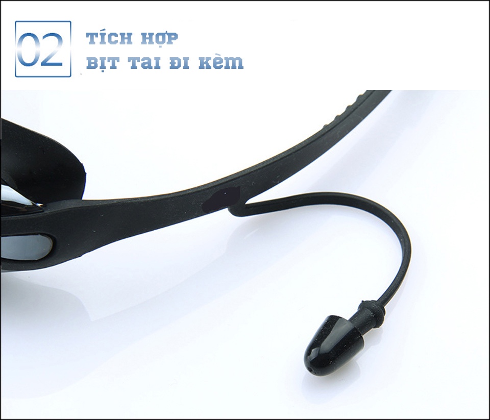 Mô tả Kính Bơi Kèm Bịt Tai Kính Bơi Tráng Gương Chống Sương Chống UV Đệm Mũi Dẻo Dai Dây Đeo Êm Ái Cleacco MC770 Boro Sport - 3