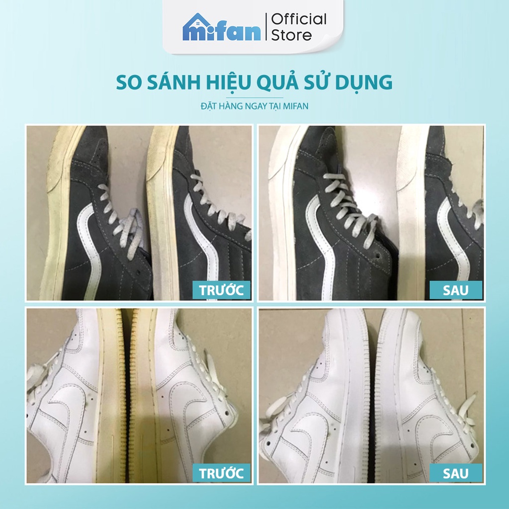Mô tả Dung dịch tẩy ố vàng đế giày Mifan LKB 100gr - Vệ sinh, làm trắng các đồ cao su, sneaker, giầy thể thao - 1