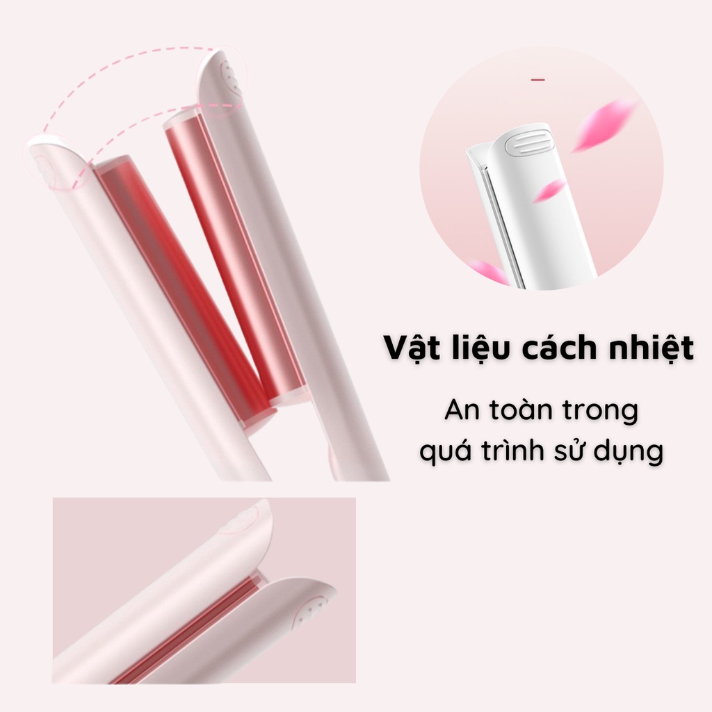 Mô tả Máy Uốn Tóc Xoăn Gợn Sóng Nước NANOMAX D25 4 Mức Điều Chỉnh Nhiệt Làm Nóng 30 Giây Ion Âm Giữ Nếp Lâu - 7