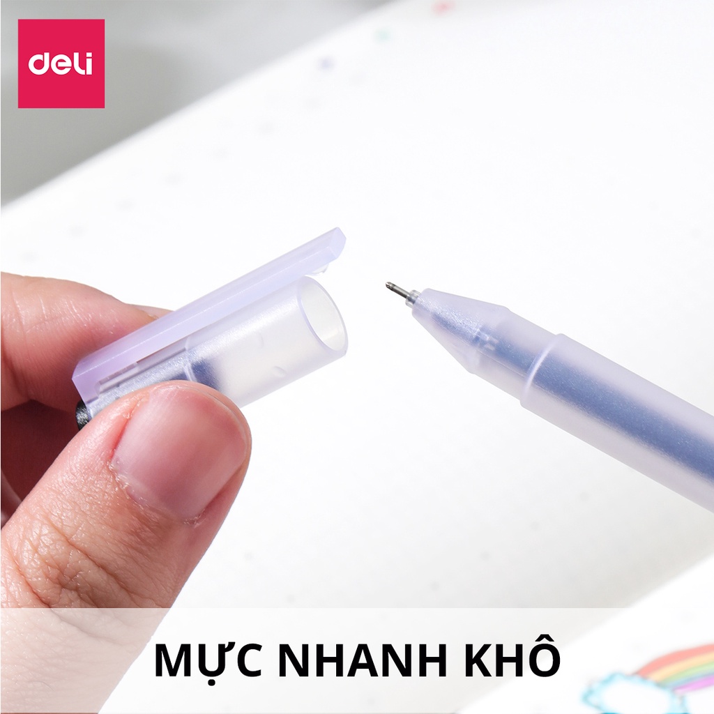 Mô tả Bút Mực Gel Bi Nước Văn Phòng 3 Màu Đen Xanh Đỏ Deli Ngòi 0.5mm Dành Cho Văn Phòng Sinh viên Học Sinh - 1