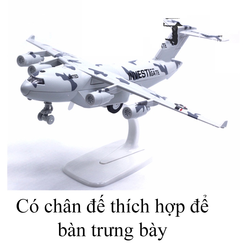 Mô tả Đồ chơi mô hình máy bay vận tải Boeing C-17 KAVY chất liệu hợp kim, có nhạc và đèn, chạy cót - 4