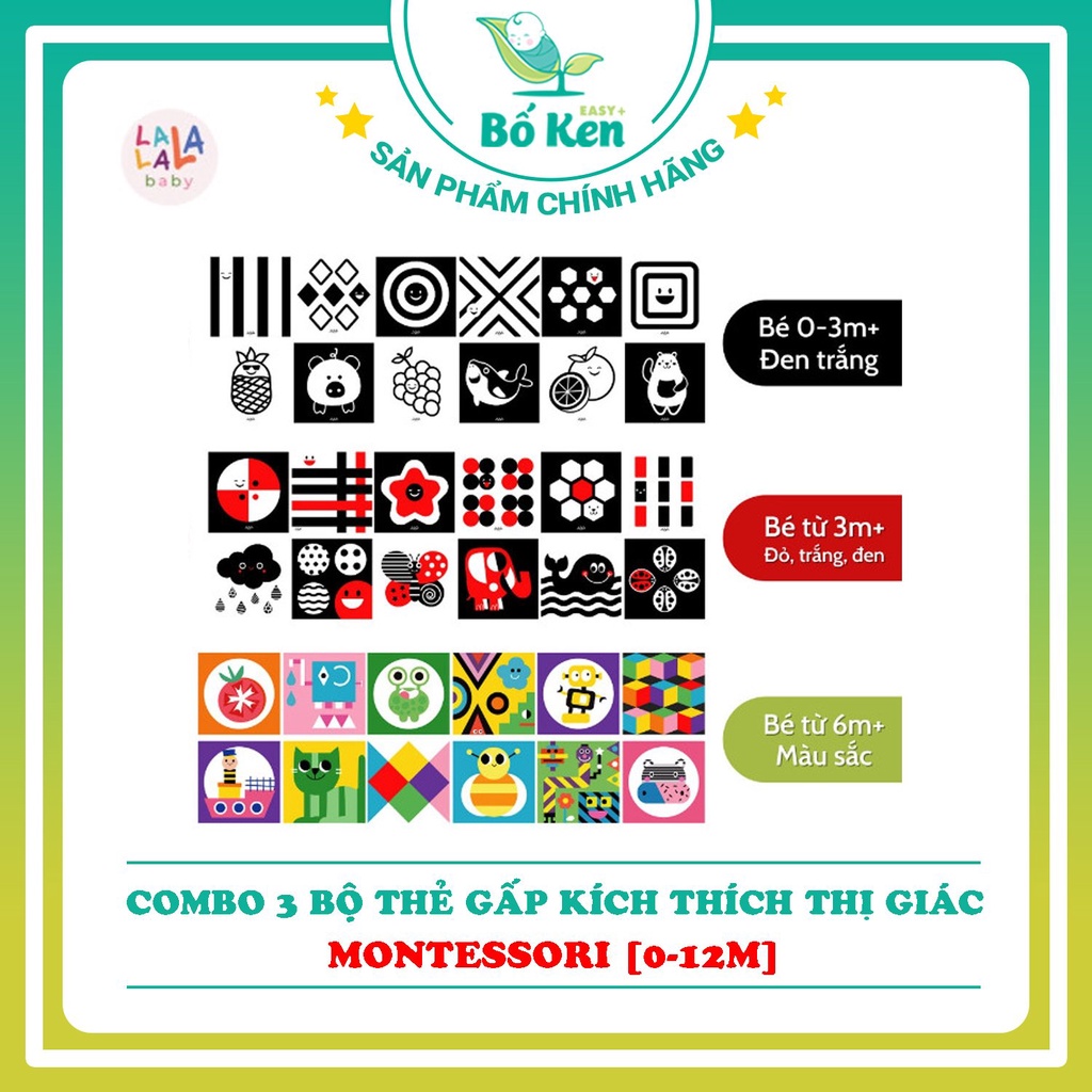 Mô tả Bộ Thẻ Kích Thích Thị Giác Giúp Bé Phát triển Toàn Diện [Chuẩn Phương Pháp Montessori, Loại Decal Dán và Thẻ Gấp] - 3