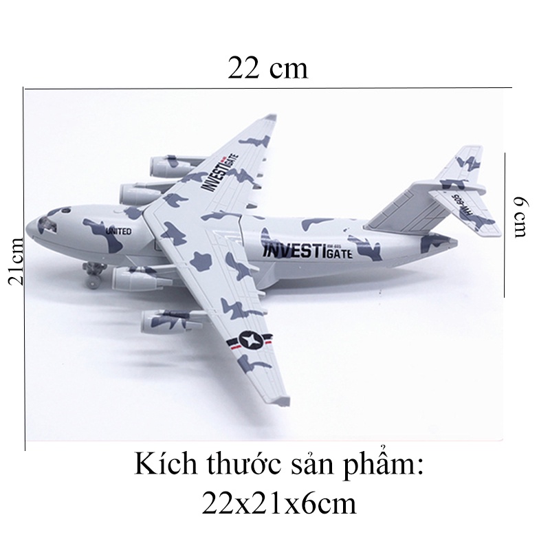 Mô tả Đồ chơi mô hình máy bay vận tải Boeing C-17 KAVY chất liệu hợp kim, có nhạc và đèn, chạy cót - 3