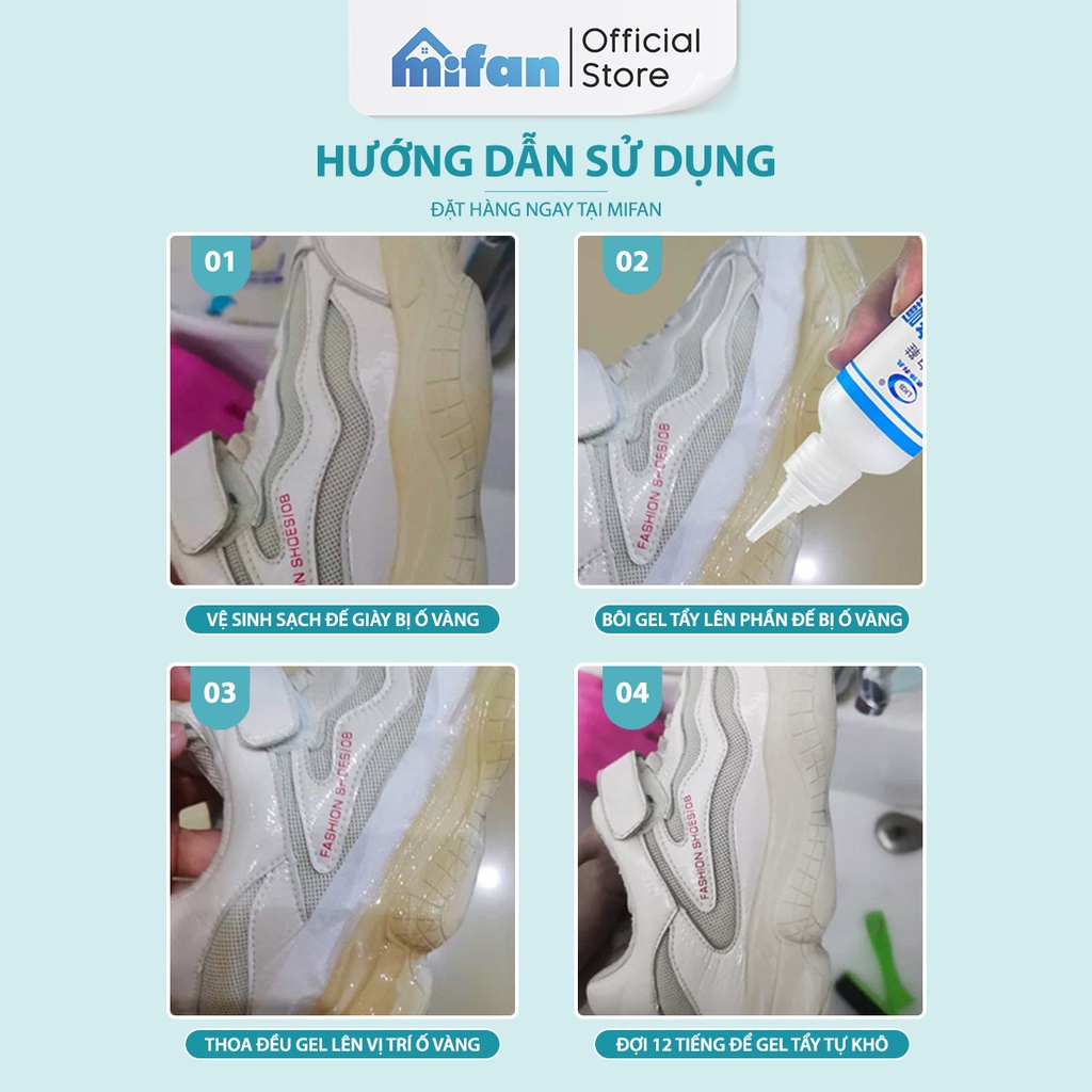 Mô tả Dung dịch tẩy ố vàng đế giày Mifan LKB 100gr - Vệ sinh, làm trắng các đồ cao su, sneaker, giầy thể thao - 6
