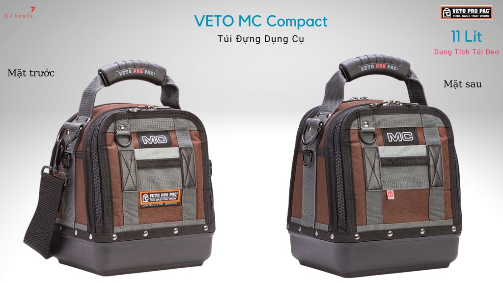 Túi dụng cụ VETO Pro Pac MC Compact Tools Đế Cao Su Đúc Chống Nước
