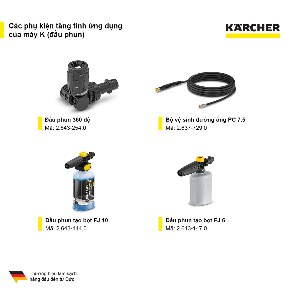 Mô tả Máy Rửa Xe KARCHER Cầm Tay K2 Classic Động Cơ Chổi Than Áp Lực Cao Giúp Làm Sạch Ô Tô Xe Máy - 4