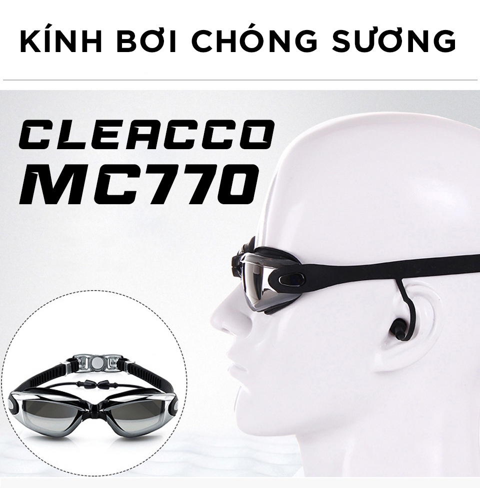 Mô tả Kính Bơi Kèm Bịt Tai Kính Bơi Tráng Gương Chống Sương Chống UV Đệm Mũi Dẻo Dai Dây Đeo Êm Ái Cleacco MC770 Boro Sport - 1