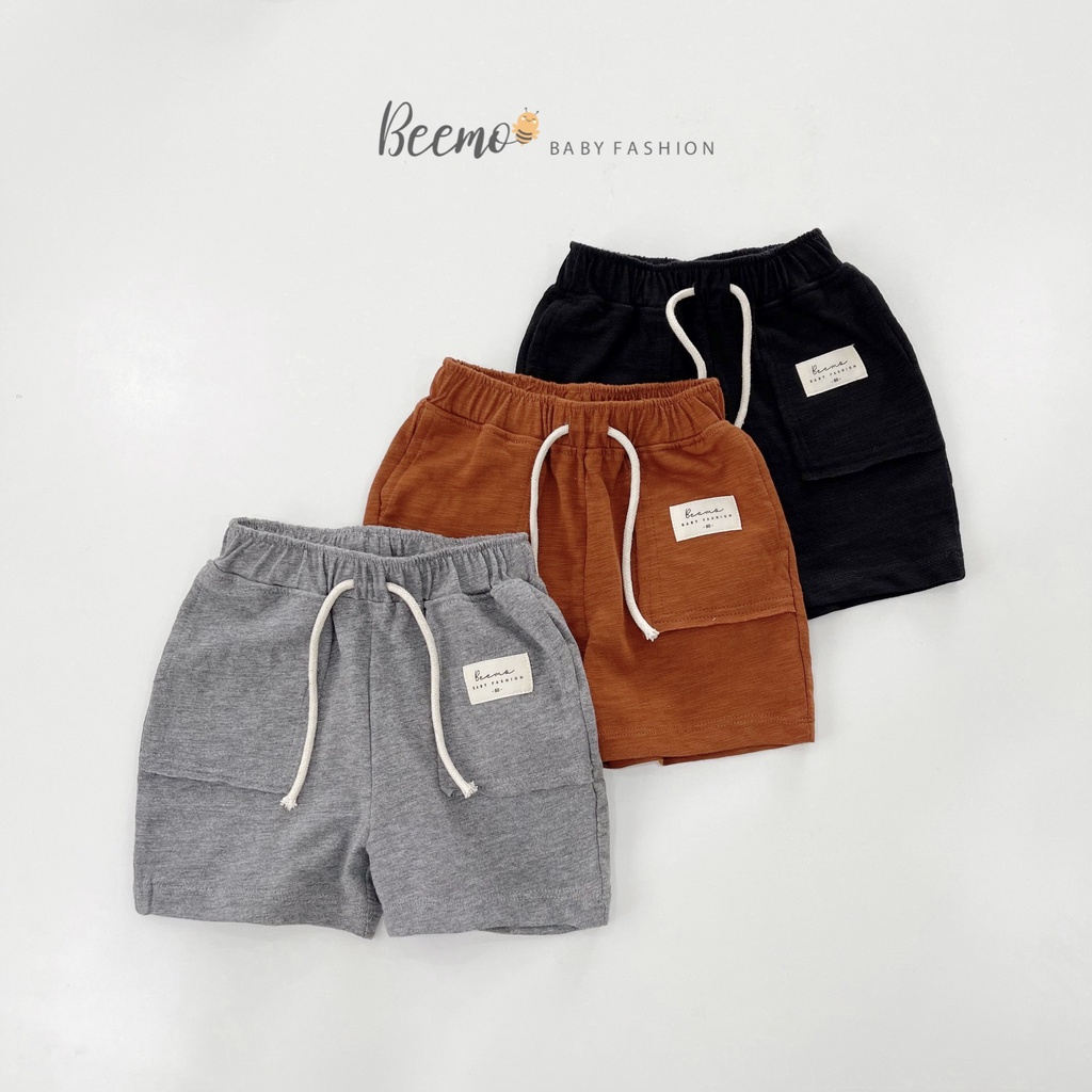 Mô tả Quần đùi Beemo phối mác túi kèm dây rút chất liệu cotton co giãn mặc mùa hè đi học,đi chơi cho bé từ 1 - 7 tuổi 23136Q - 1