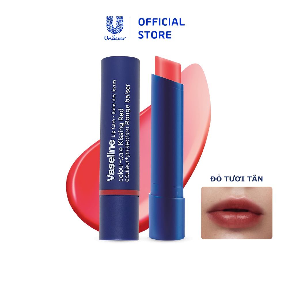 Son dưỡng môi Vaseline Colour+Care Kissing Red (Đỏ) 3g | Shopee ...