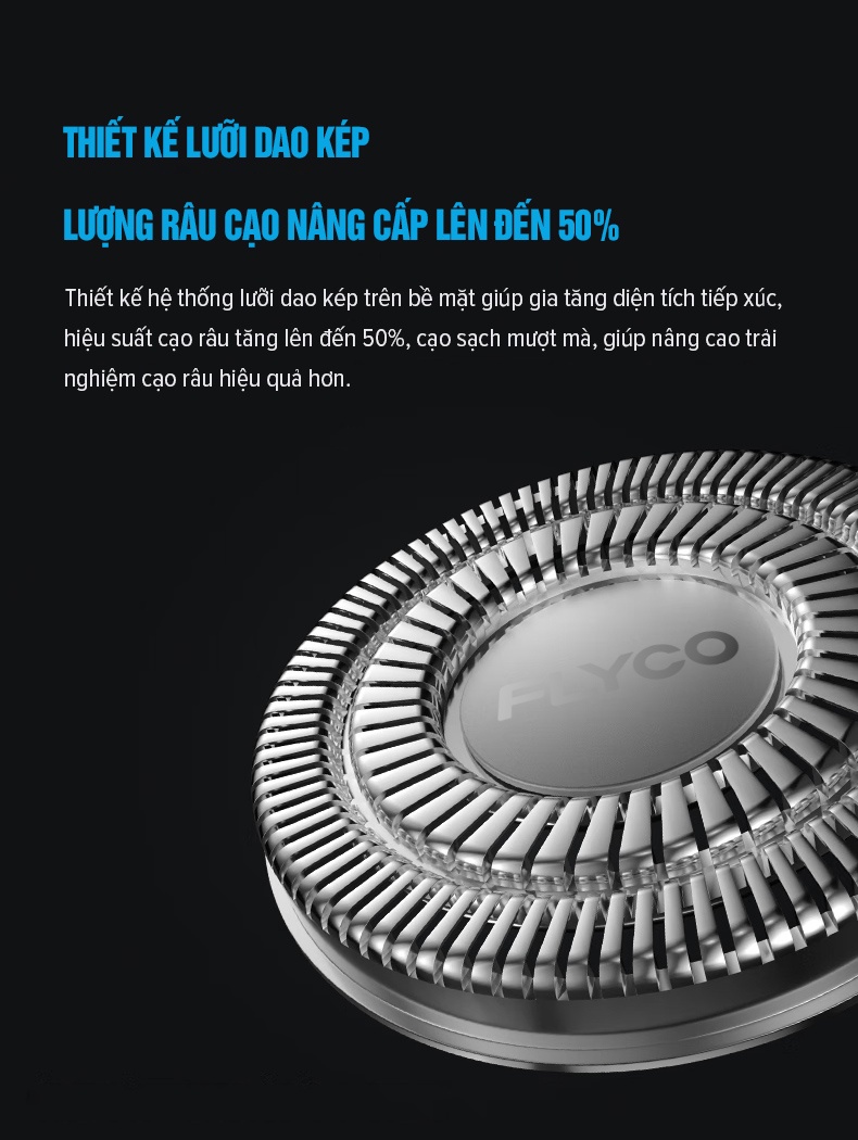 Mô tả Máy Cạo Râu Mini Flyco FS181VN 2 Lưỡi Kép Thân Máy Kháng Nước - Hàng Chính Hãng - 4