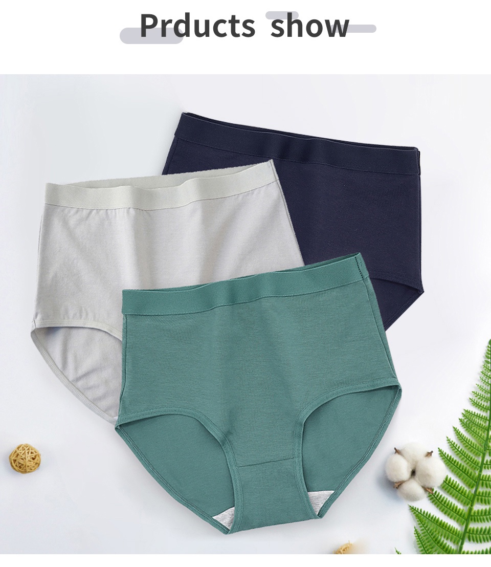 Mô tả Quần Lót Cotton FallSweet Nữ Eo Cao Thoải Mái Màu Trơn Plus Size M-XXXL - 1