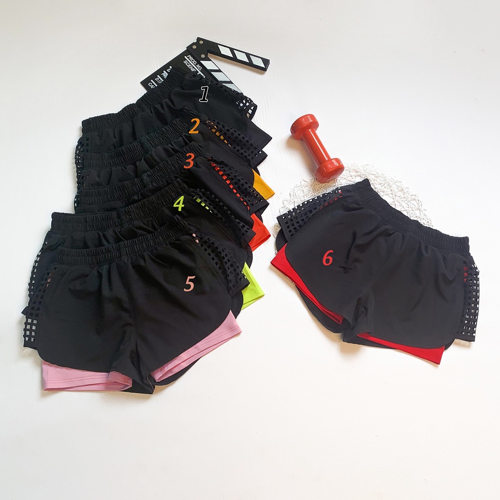 Mô tả Quần short thể thao Gladimax Boxer Laser 2 lớp thoáng mát mặc đi tập gym, aerobic, thể dục - 1