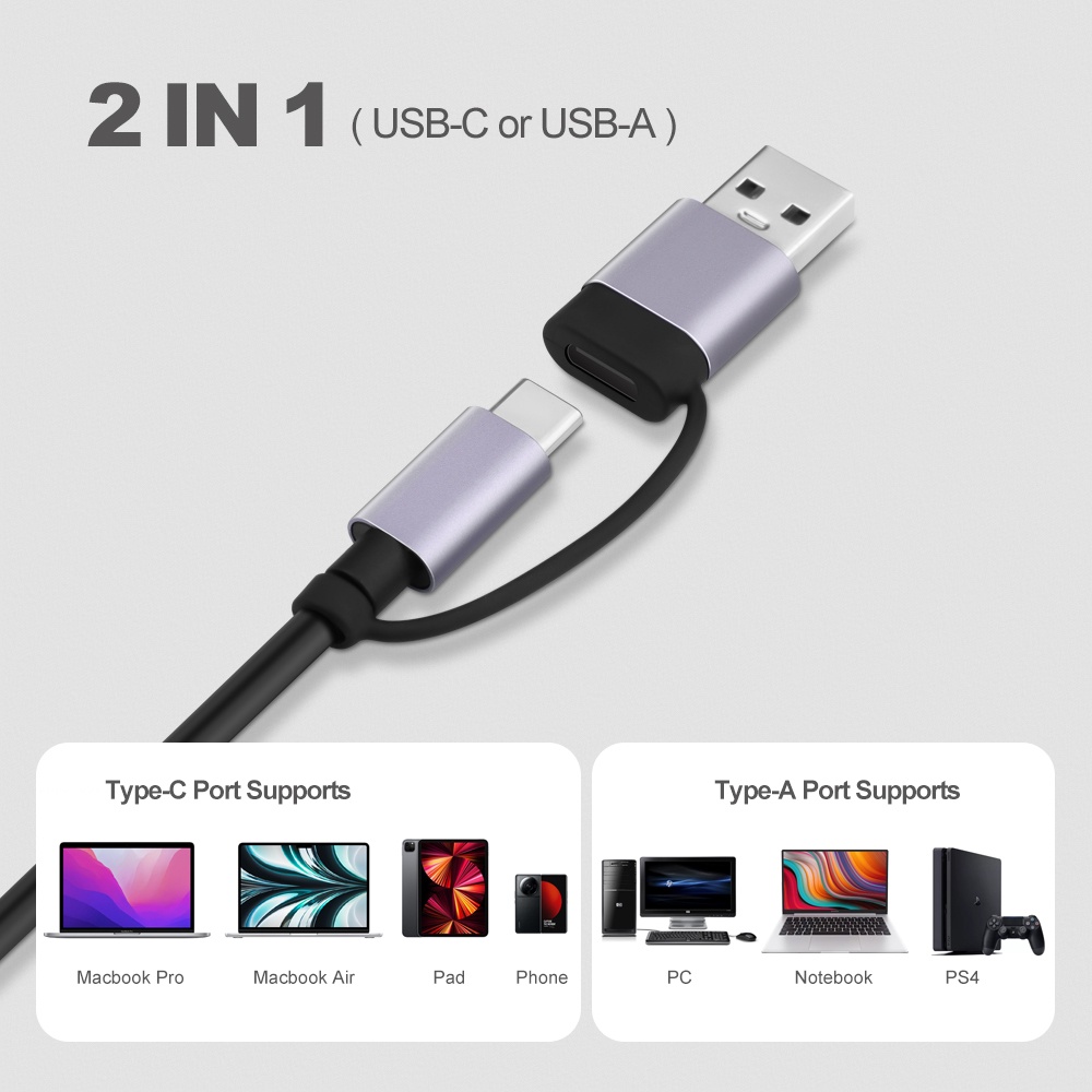 Mô tả Hub USB 3.0 GOOJODOQ Type C  5 trong 1 mở rộng kết nối thích hợp cho PC/ laptop/ điện thoại/ Macbook - 8