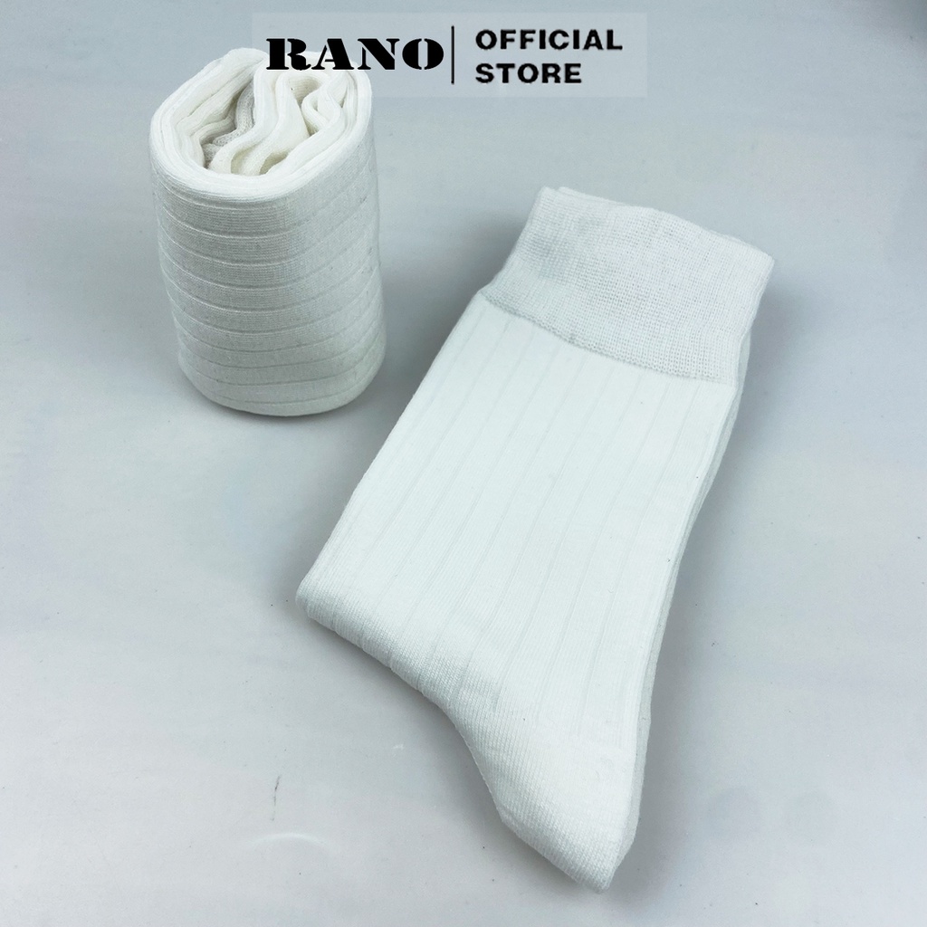 Mô tả Set 5 đôi tất vớ nam công sở giày tây gân trơn RANO cotton cao cấp nhiều màu trắng xám nâu xanh đen GAN_TRON - 7